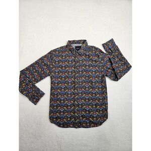 Porter & Ash Shirt Men's Large Multicolor Floral Button‎ Down Lightweight Cotton